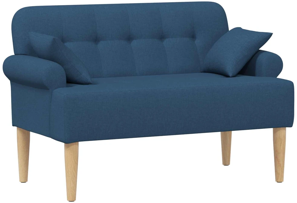 Sofa Minkštas kampas su mygtukų apmušalais Mėlyna 120 x 65 x 79 cm