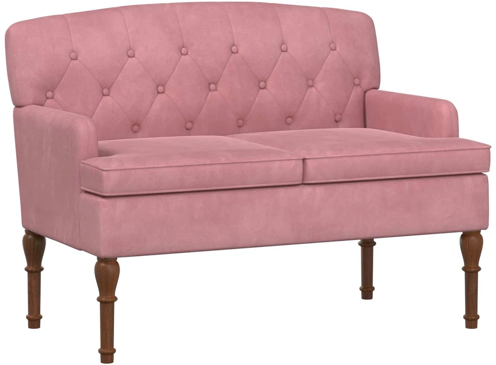 Sofa Minkštas kampas su mygtukų apmušalais Rožinė 111 x 65 x 79 cm