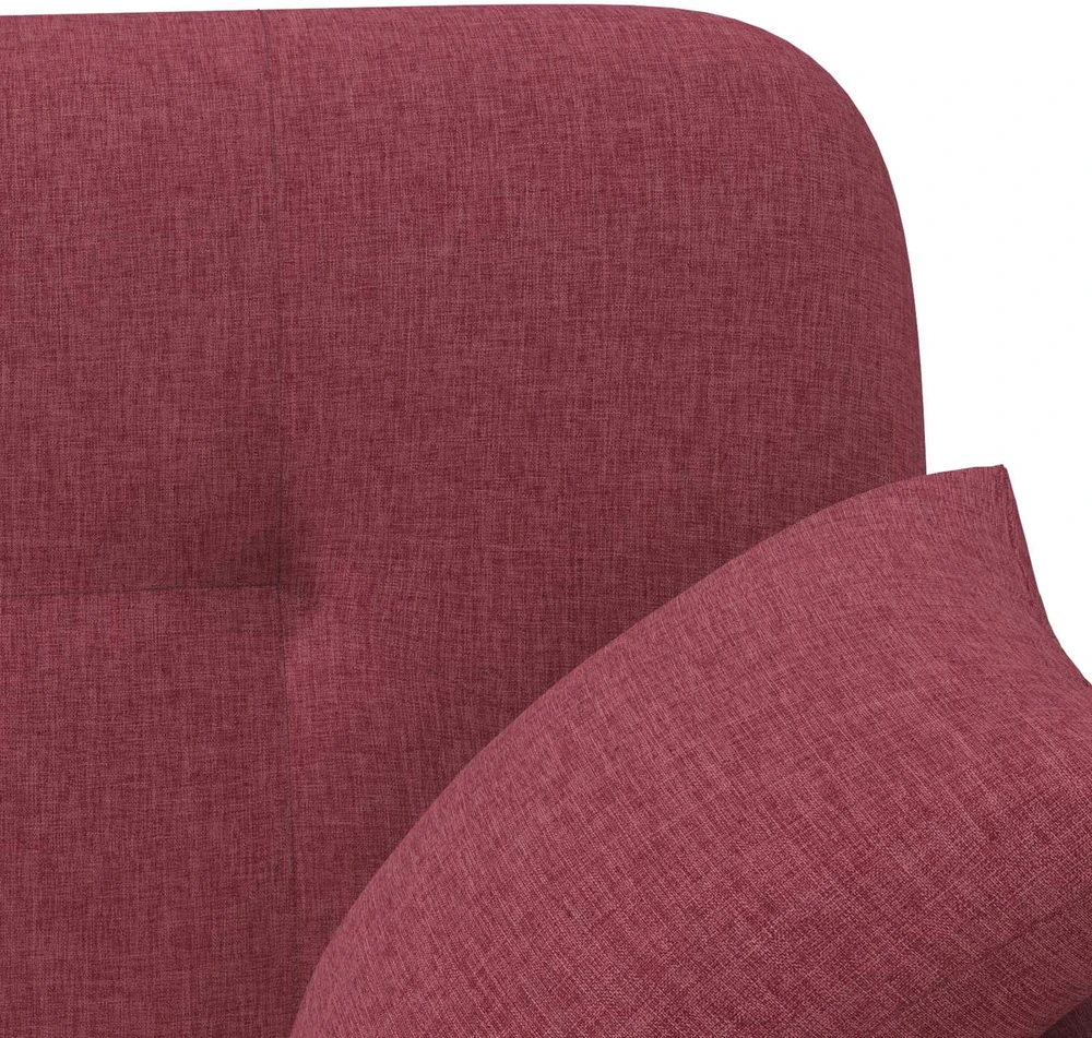 Sofa Minkštas kampas su mygtukų apmušalais Vyno raudona Audinys
