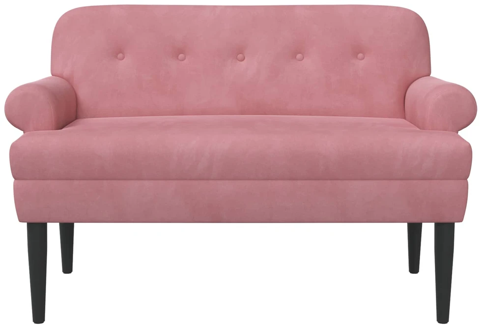Sofa Minkštas kampas su mygtukų apmušalais Rožinė 120 x 66 x 78 cm
