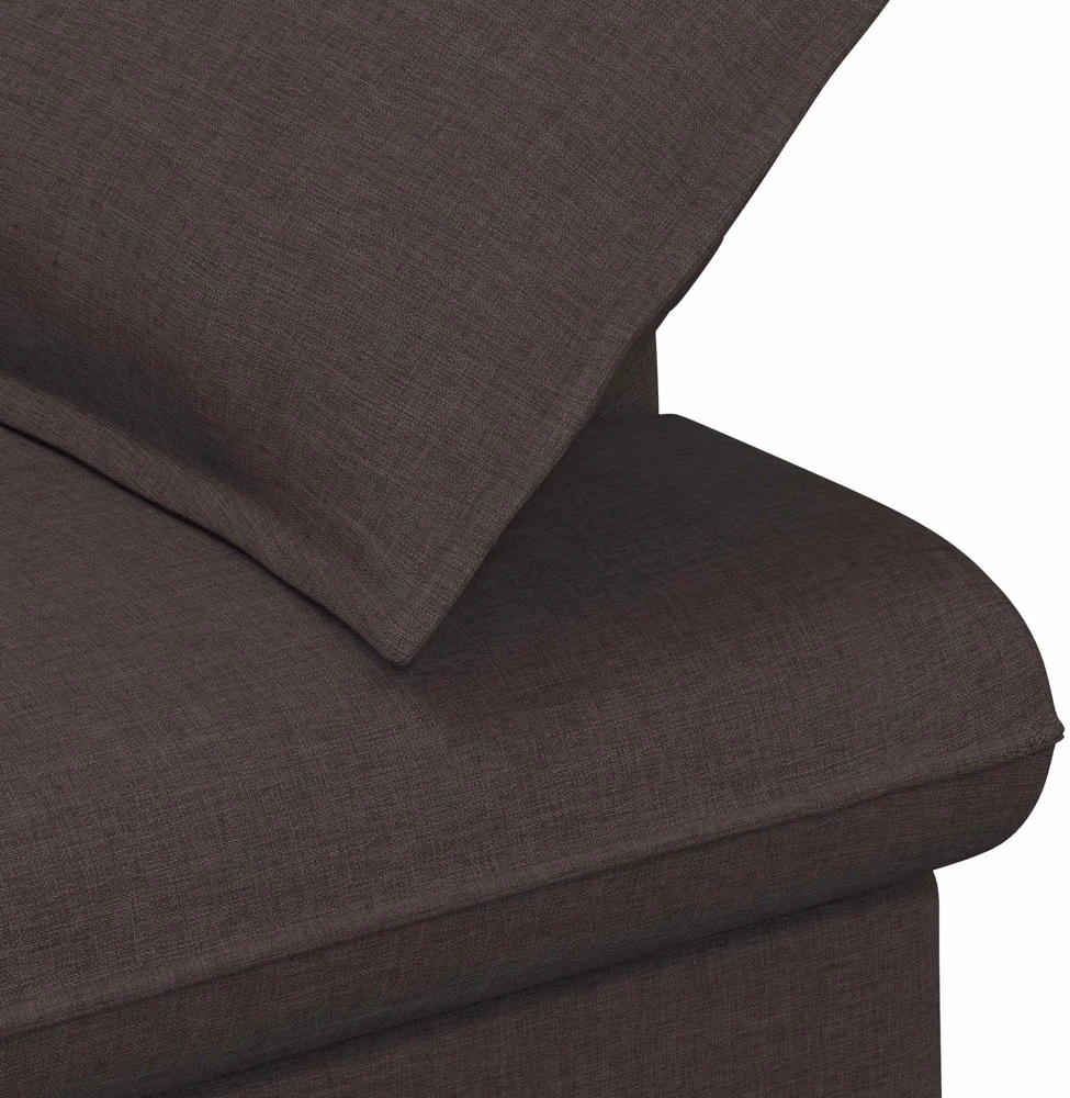 Sofa Minkštas kampas su mygtukų apmušalais Tamsiai rudas Audinys
