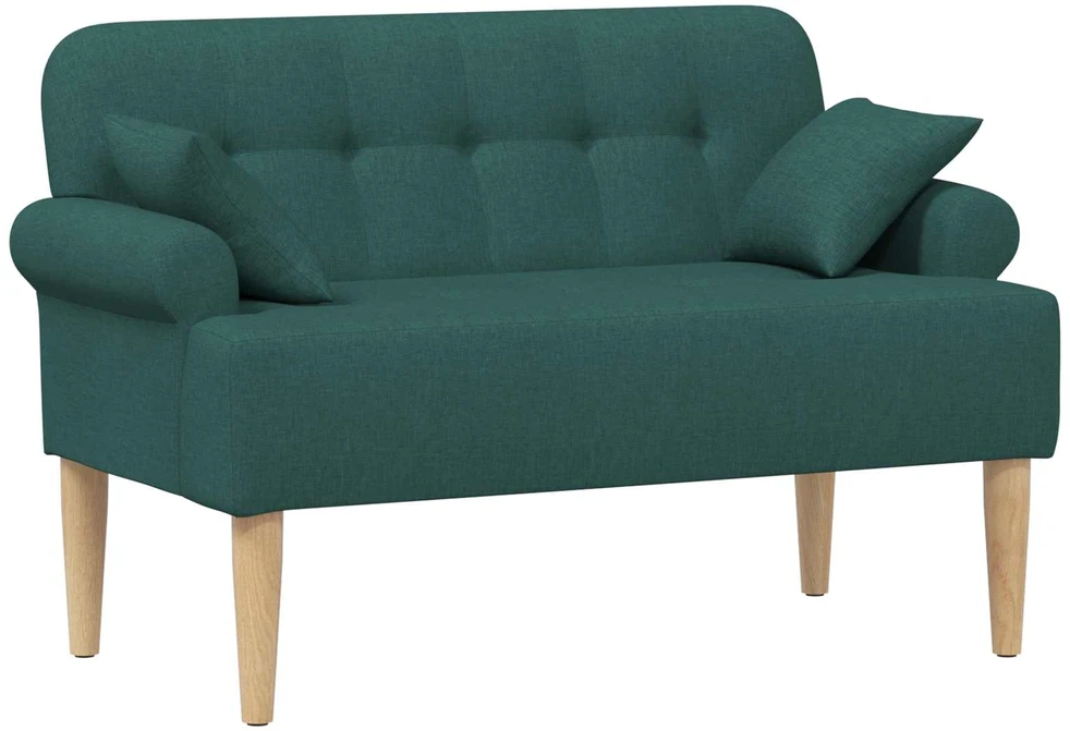 Sofa Minkštas kampas su mygtukų apmušalais Tamsiai žalia Audinys