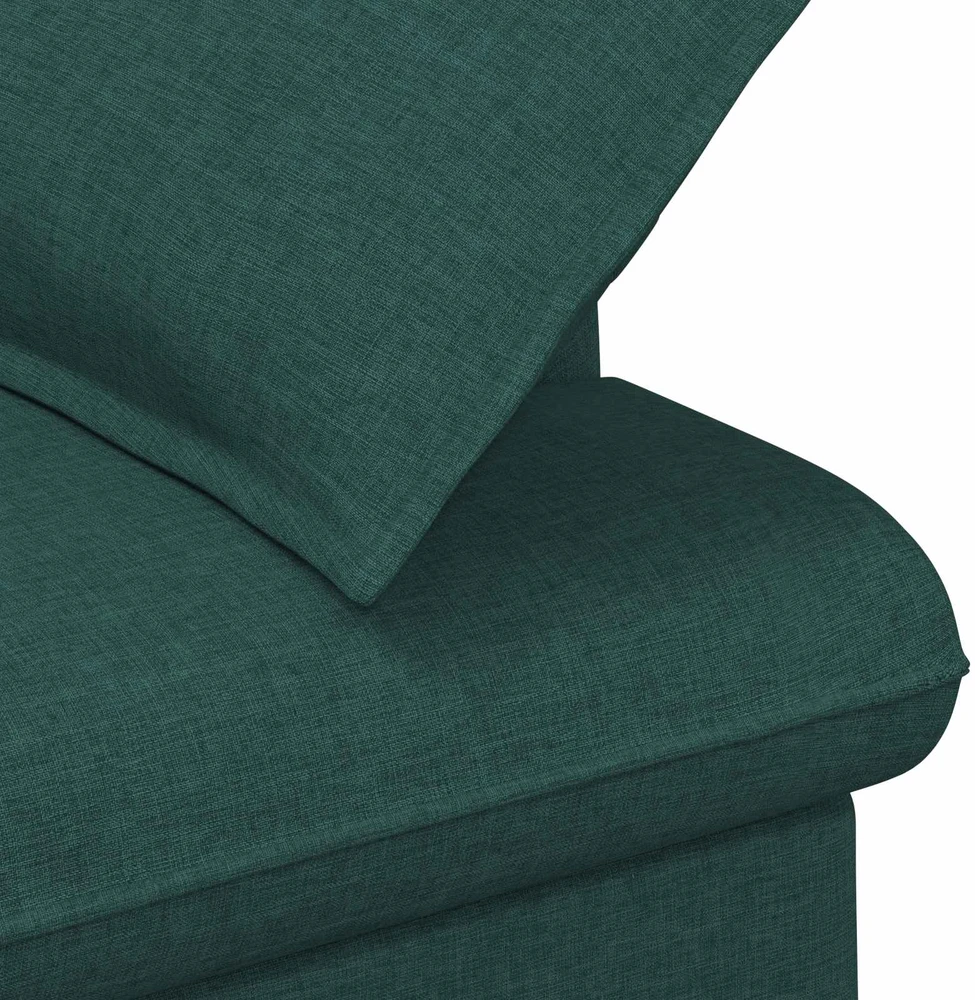 Sofa Minkštas kampas su mygtukų apmušalais Tamsiai žalia Audinys