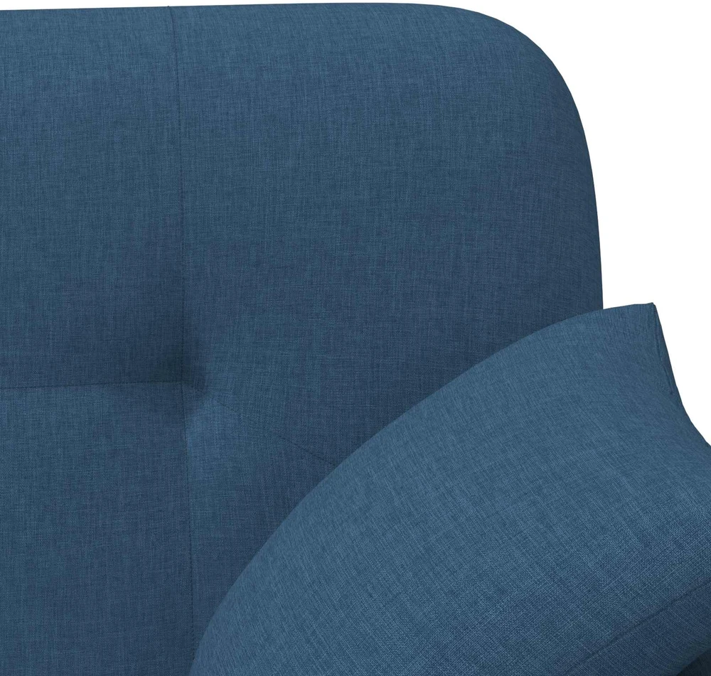 Sofa Minkštas kampas su mygtukų apmušalais Mėlyna 120 x 65 x 79 cm