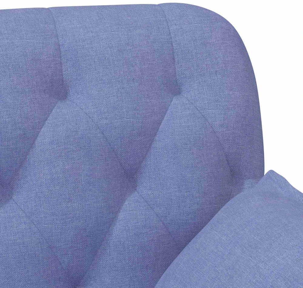 Sofa Minkštas kampas su mygtukų apmušalais Džinsinės mėlynos Audinys