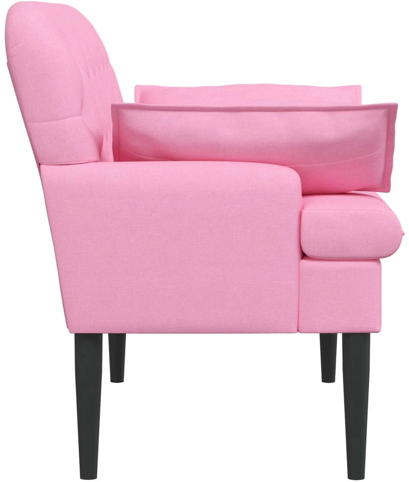 Sofa Minkštas kampas su mygtukų apmušalais Rožinė 111 x 68 x 80 cm