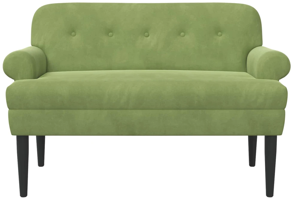 Sofa Minkštas kampas su mygtukų apmušalais Šviesiai žalia Aksomas