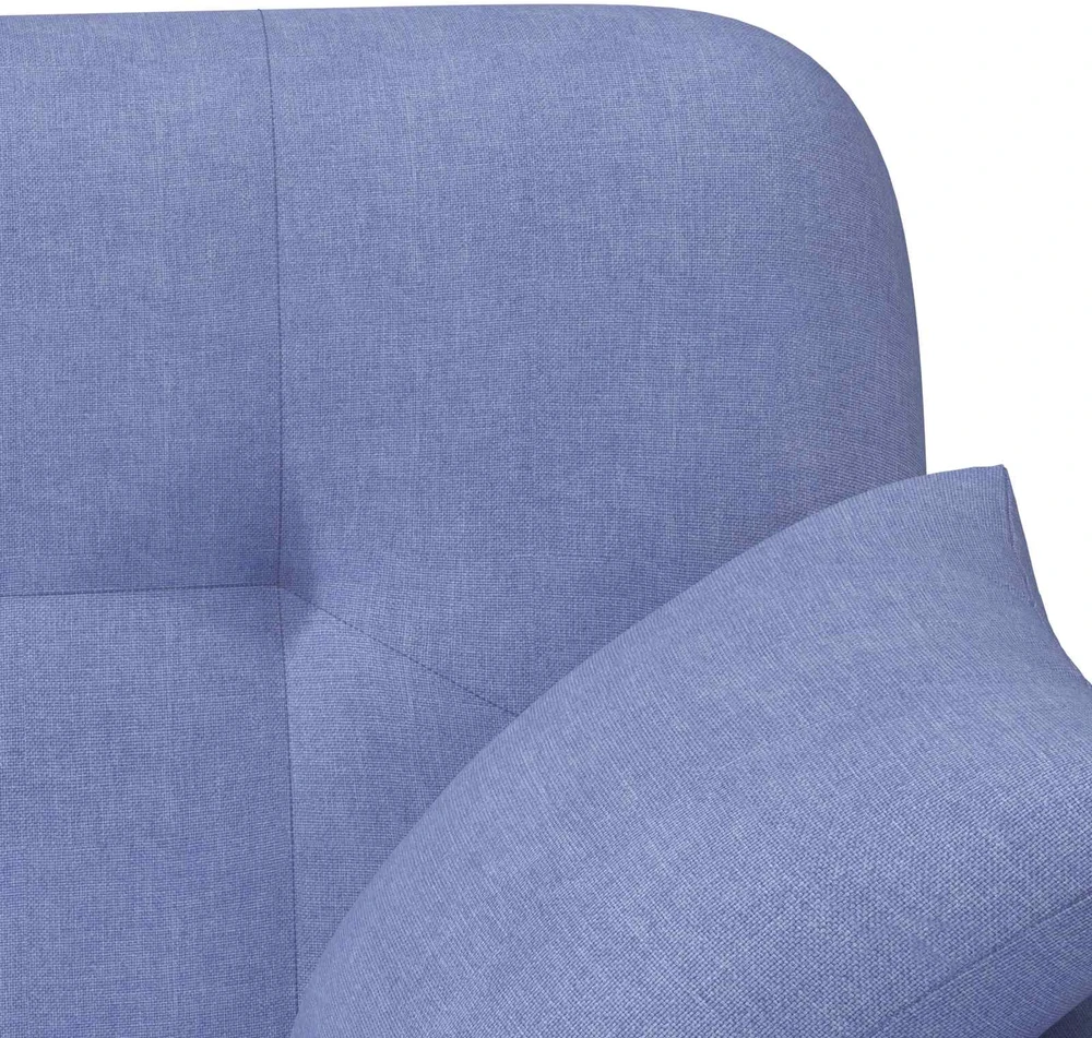 Sofa Minkštas kampas su mygtukų apmušalais Džinsinės mėlynos Audinys
