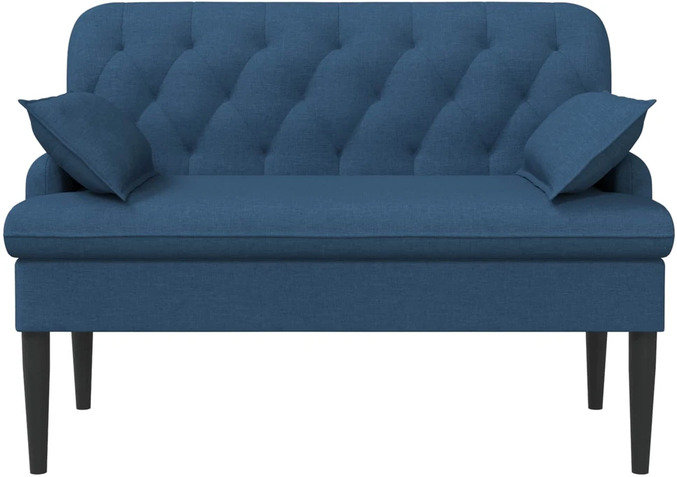 Sofa Minkštas kampas su mygtukų apmušalais Mėlyna 111 x 68 x 80 cm