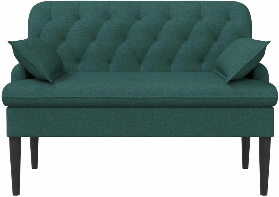 Sofa Minkštas kampas su mygtukų apmušalais Tamsiai žalia Audinys