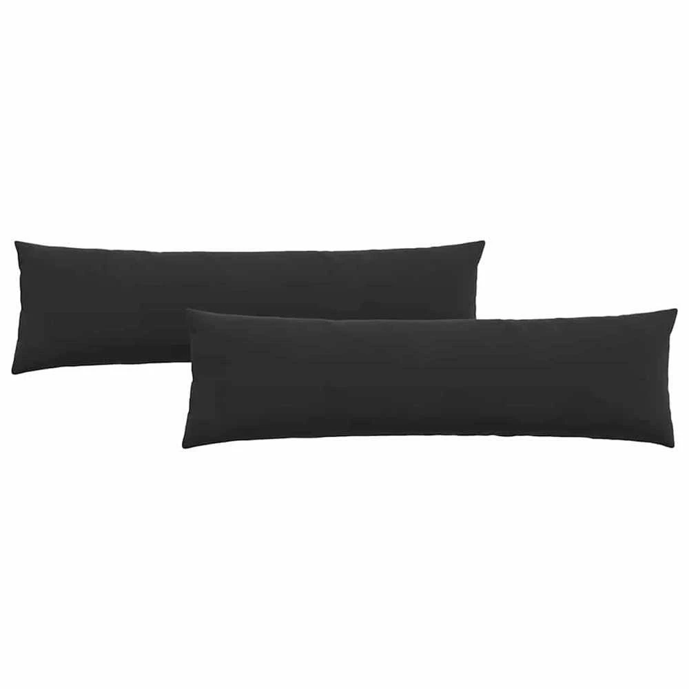 Sofa Pagalvės 2 pcs Juoda 145 x 40 cm Kordūrinis audinys