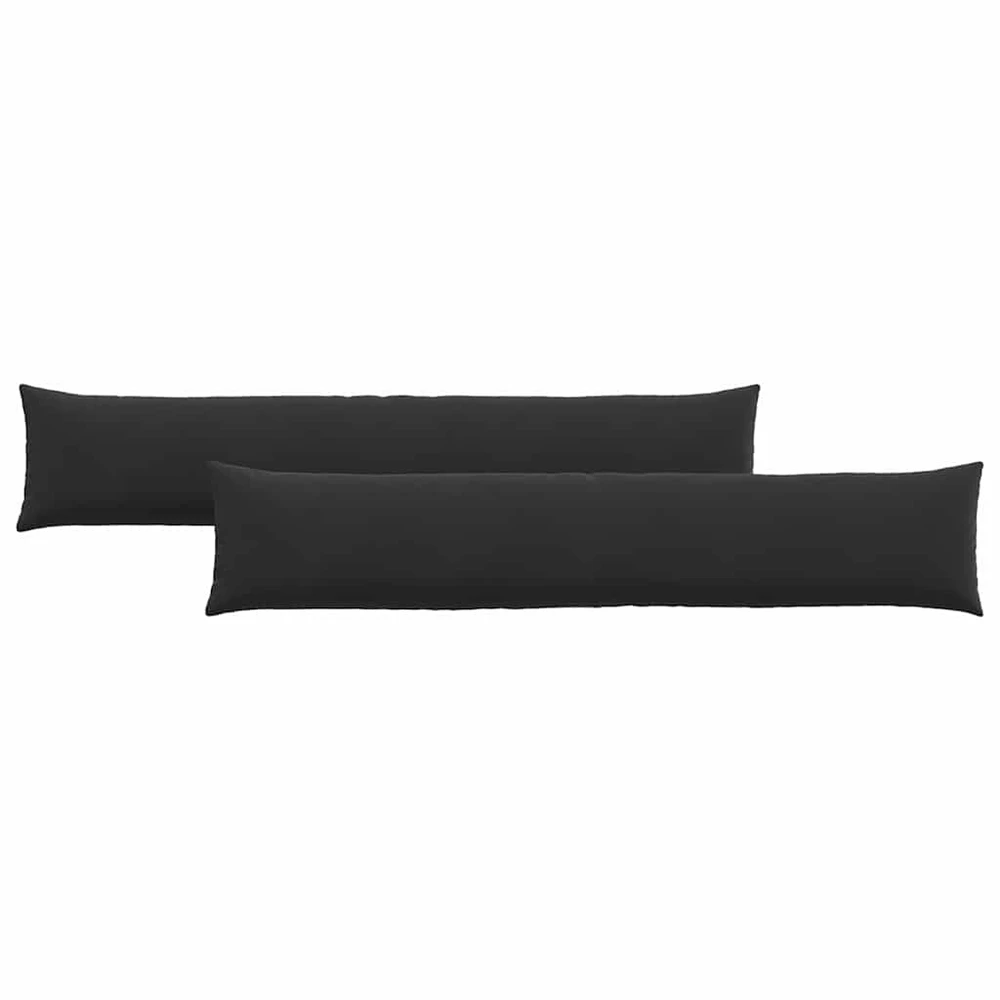 Sofa Pagalvės 2 pcs Juoda 200 x 40 cm Kordūrinis audinys