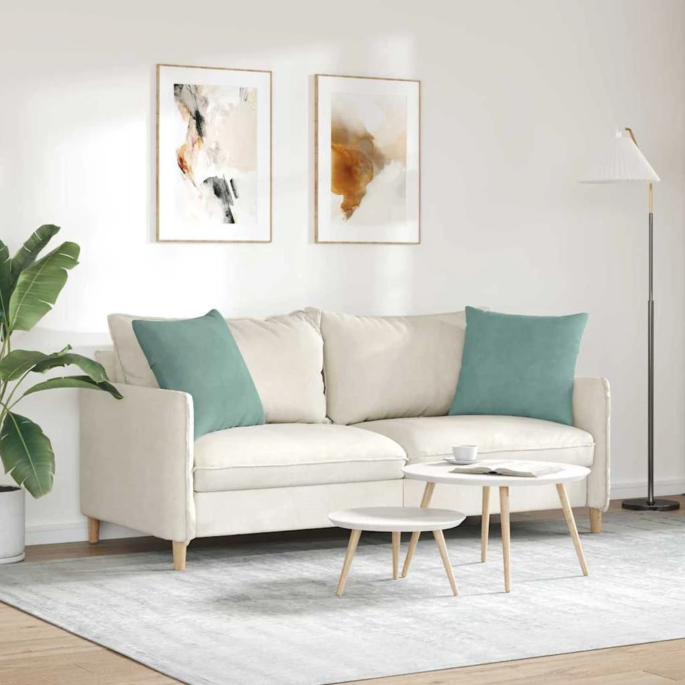 Sofa Pagalvės 2 pcs Jūrinė žalia 50 x 50 cm Kordūrinis audinys