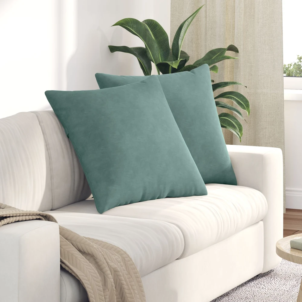 Sofa Pagalvės 2 pcs Jūrinė žalia 80 x 80 cm Kordūrinis audinys