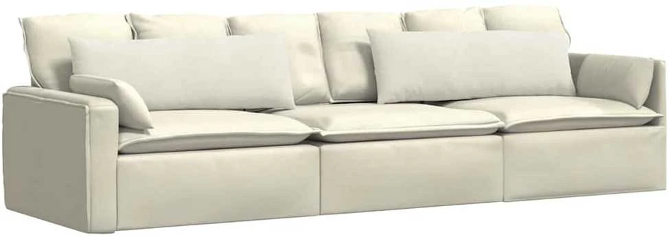 Sofa Pagalvės 2 pcs Kreminė 120 x 40 cm Kordūrinis audinys