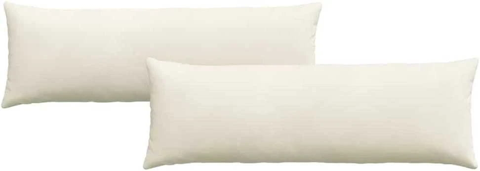 Sofa Pagalvės 2 pcs Kreminė 120 x 40 cm Kordūrinis audinys