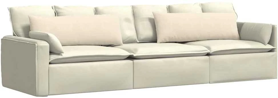Sofa Pagalvės 2 pcs Kreminė 120 x 40 cm Kordūrinis audinys