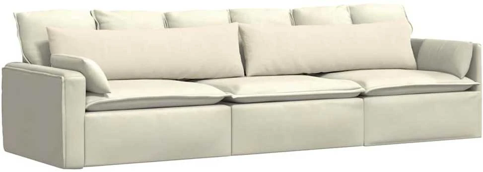 Sofa Pagalvės 2 pcs Kreminė 145 x 40 cm Kordūrinis audinys