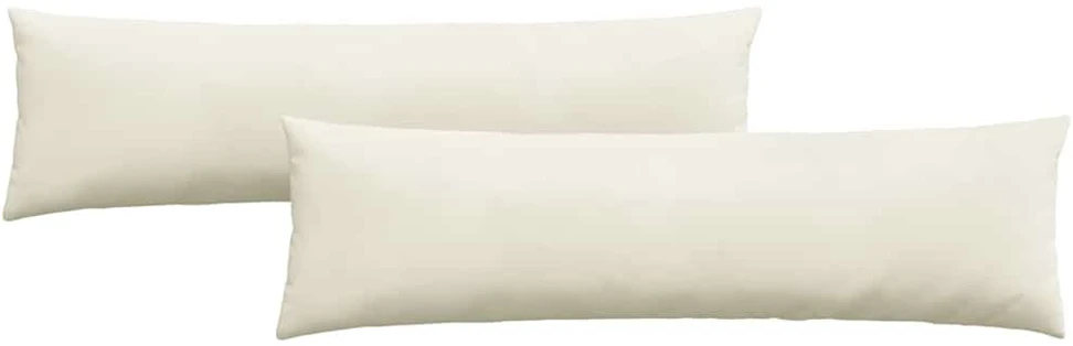 Sofa Pagalvės 2 pcs Kreminė 145 x 40 cm Kordūrinis audinys
