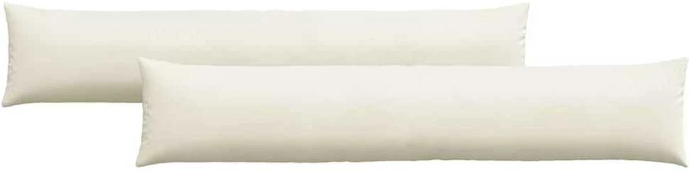 Sofa Pagalvės 2 pcs Kreminė 200 x 40 cm Kordūrinis audinys