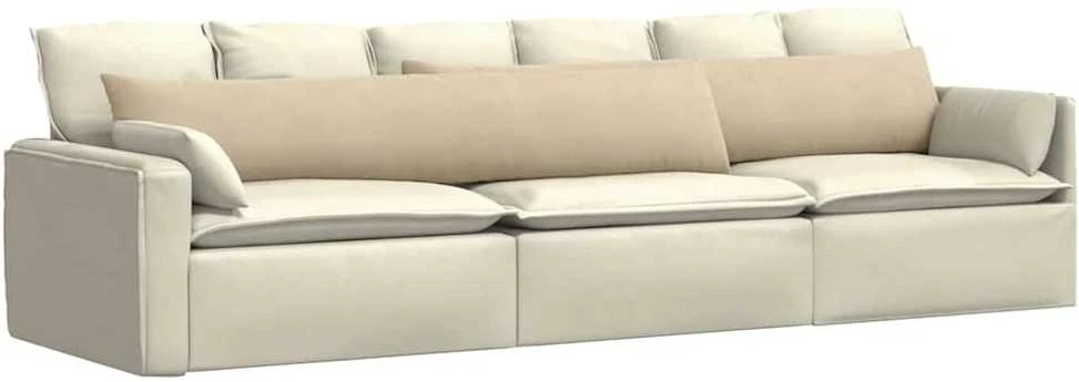Sofa Pagalvės 2 vnt. audinys Kreminė 200 x 40 cm