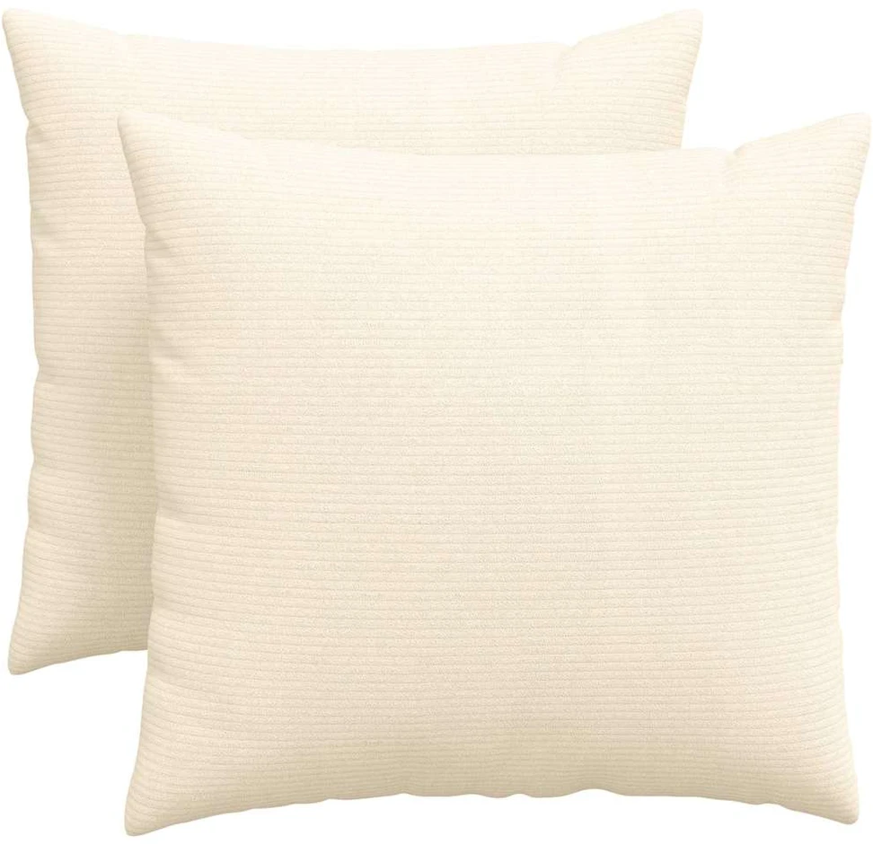Sofa Pagalvės 2 pcs Kreminė 50 x 50 cm Kordūrinis audinys