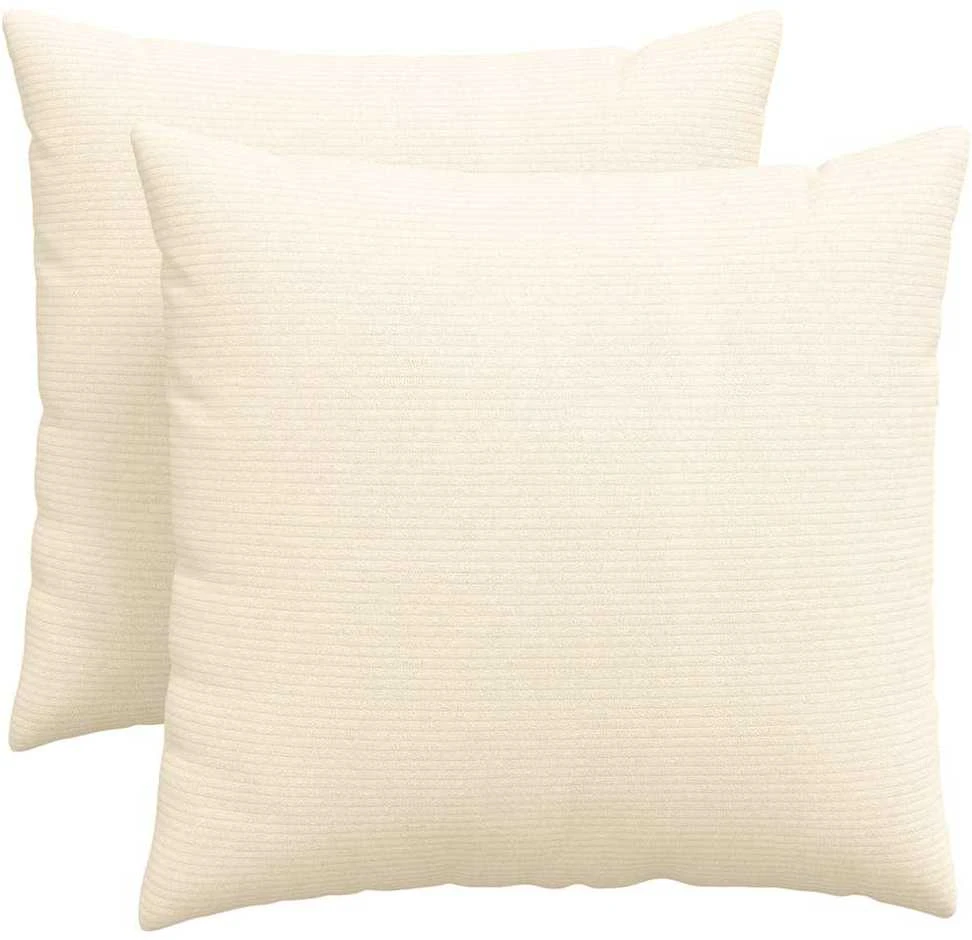 Sofa Pagalvės 2 pcs Kreminė 50 x 50 cm Kordūrinis audinys