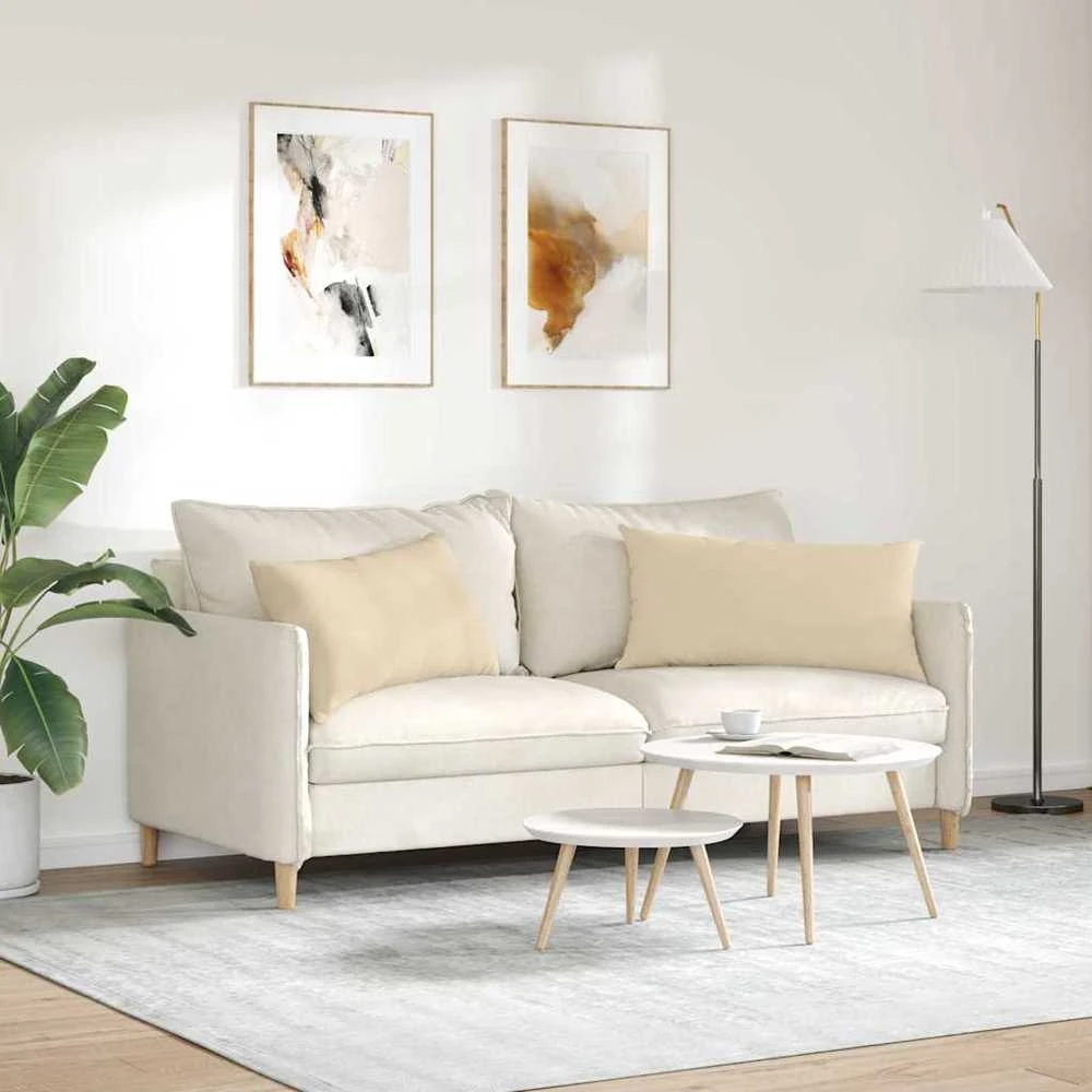 Sofa Pagalvės 2 vnt. audinys Kreminė 80 x 40 cm