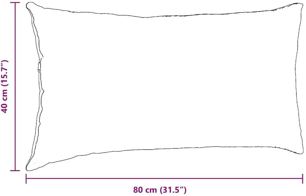 Sofa Pagalvės 2 pcs Kreminė 80 x 40 cm Kordūrinis audinys