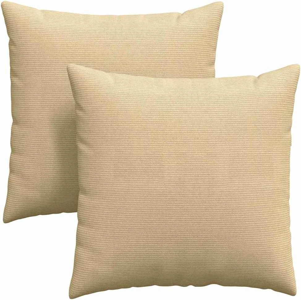 Sofa Pagalvės 2 pcs Pilkai žalia 60 x 60 cm Kordūrinis audinys