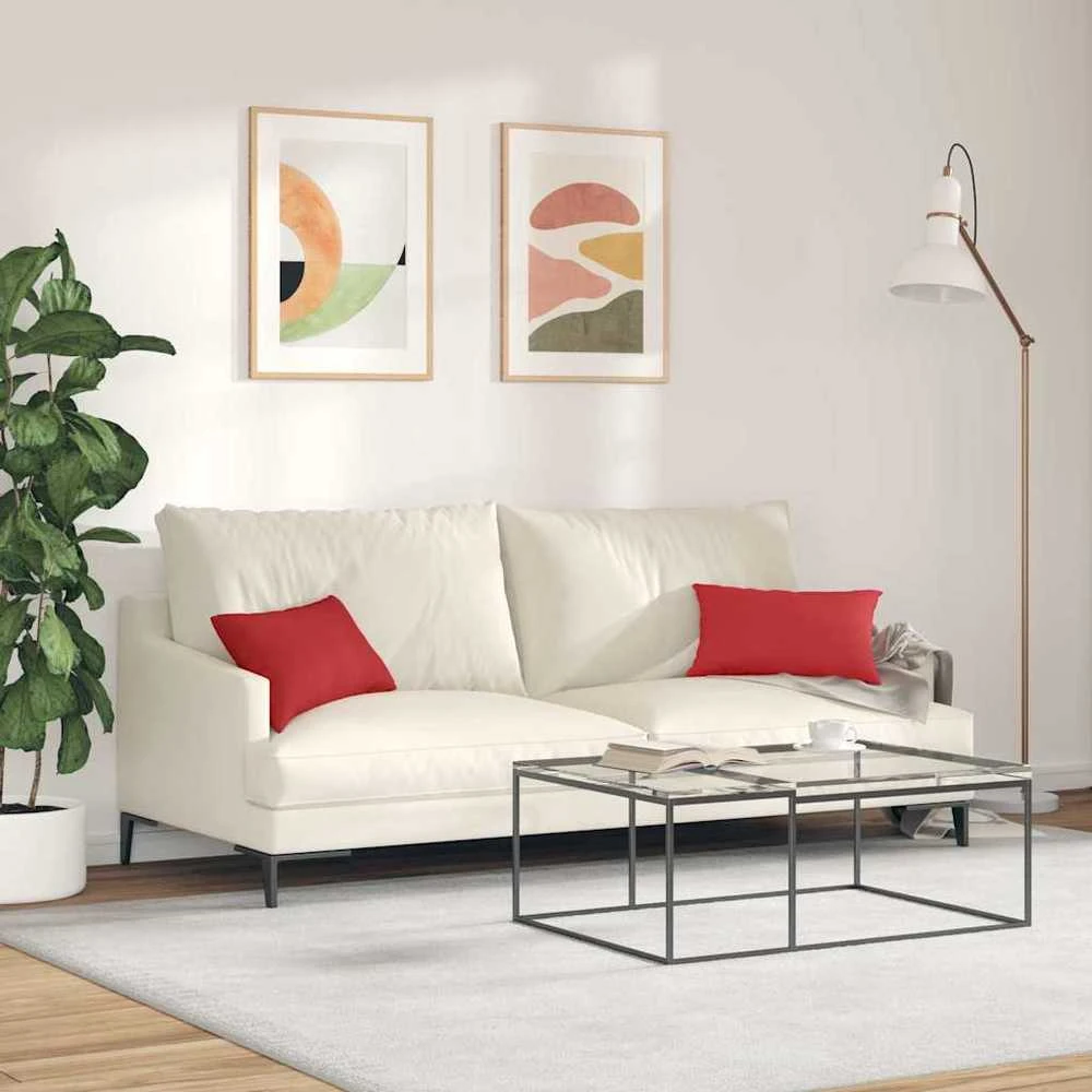 Sofa Pagalvės 2 vnt. audinys Raudona 50 x 30 cm