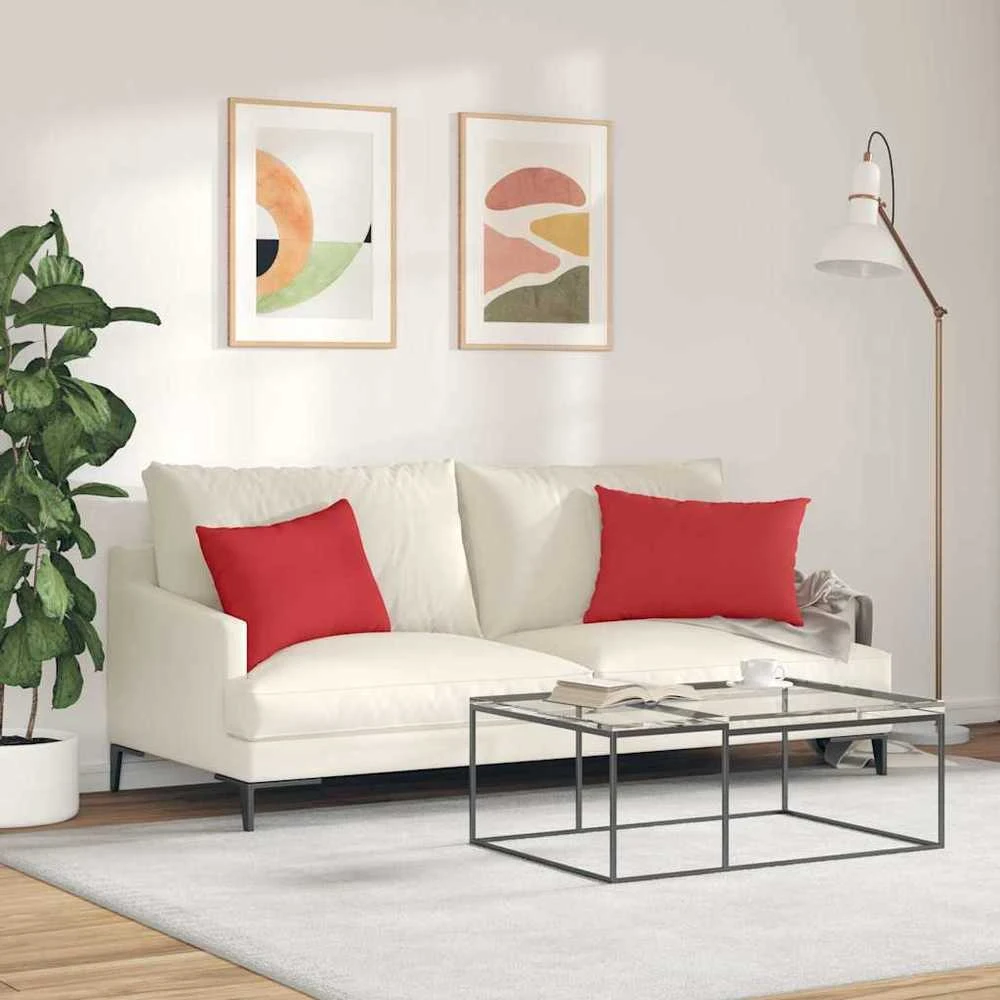 Sofa Pagalvės 2 vnt. audinys Raudona 60 x 40 cm