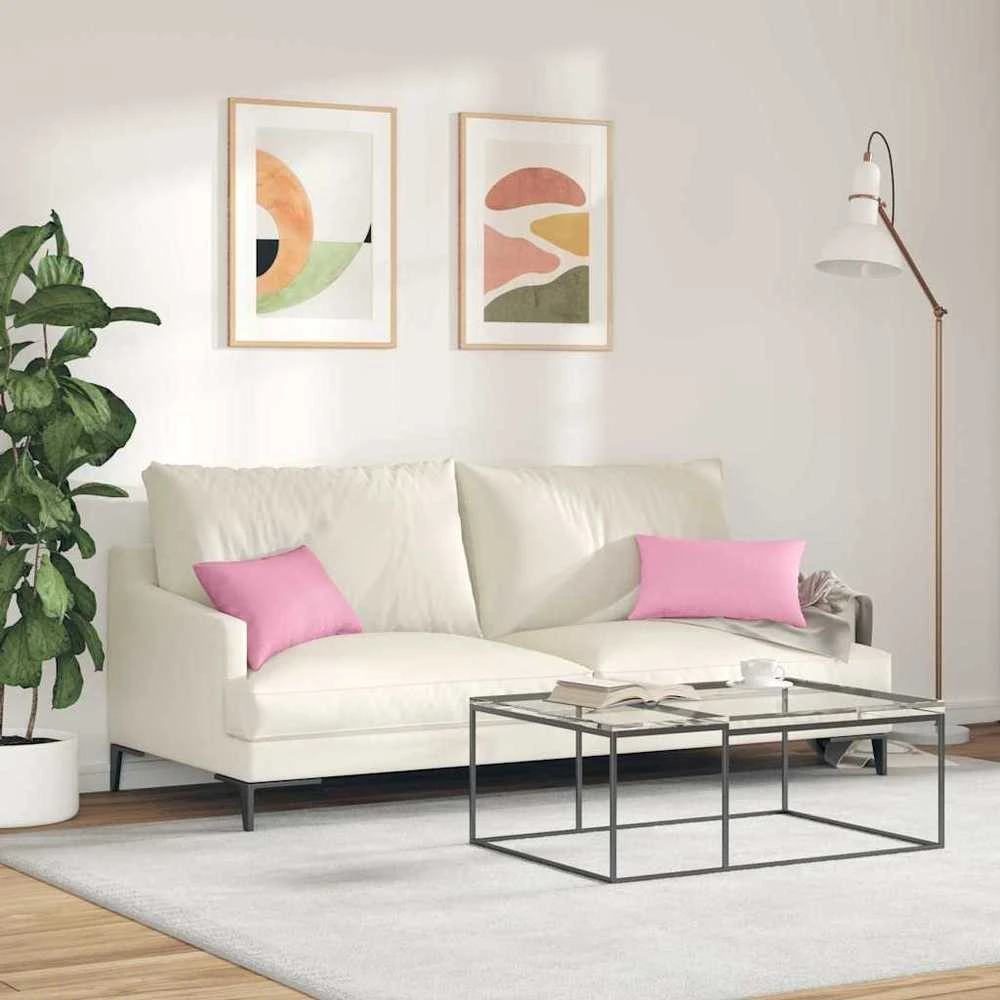 Sofa Pagalvės 2 vnt. audinys Rožinė 50 x 30 cm