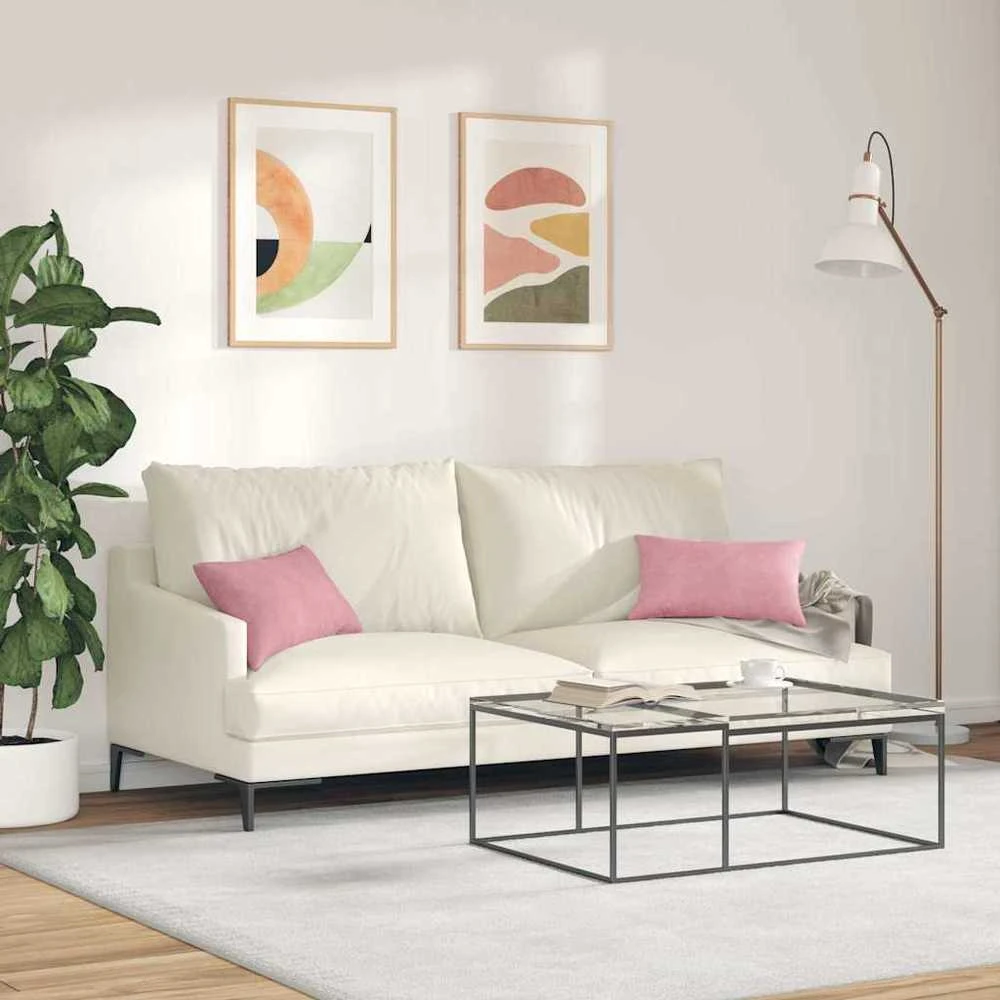 Sofa Pagalvės 2 pcs Rožinė 50 x 30 cm Kordūrinis audinys