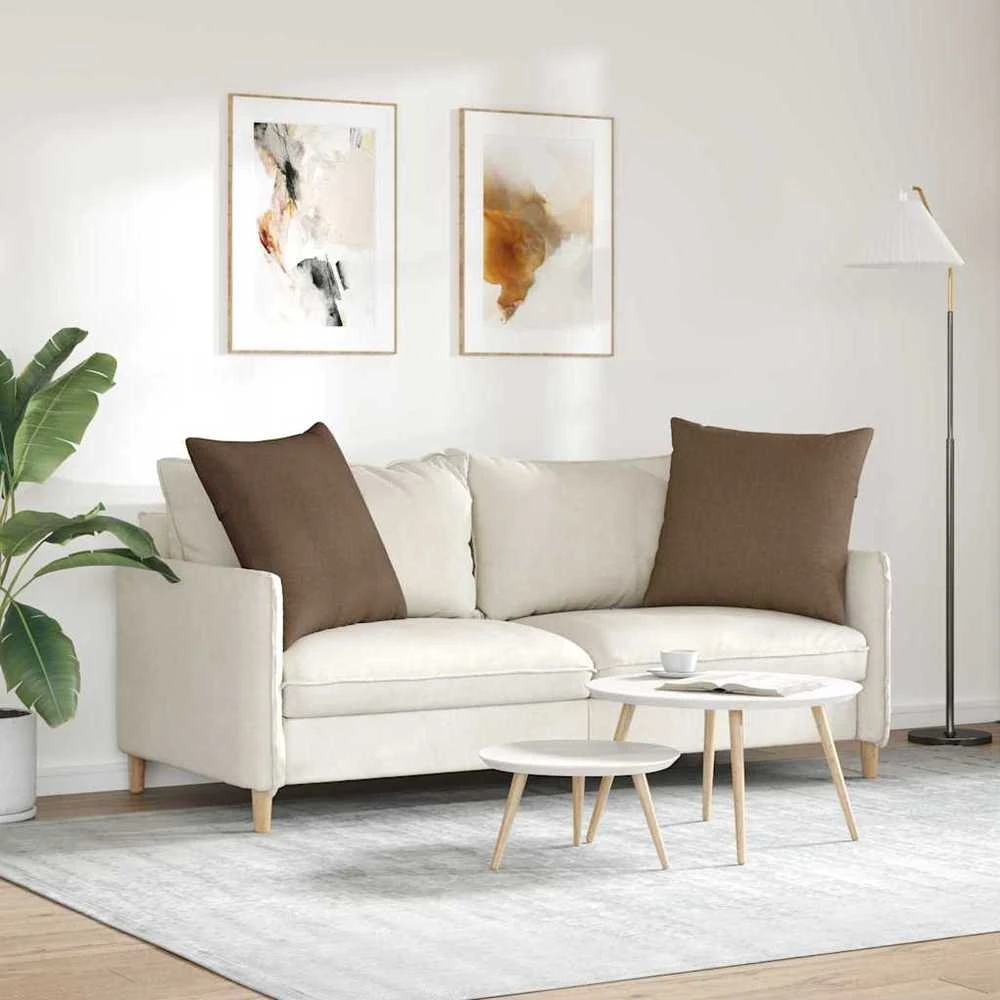 Sofa Pagalvės 2 vnt. audinys Ruda 60 x 60 cm