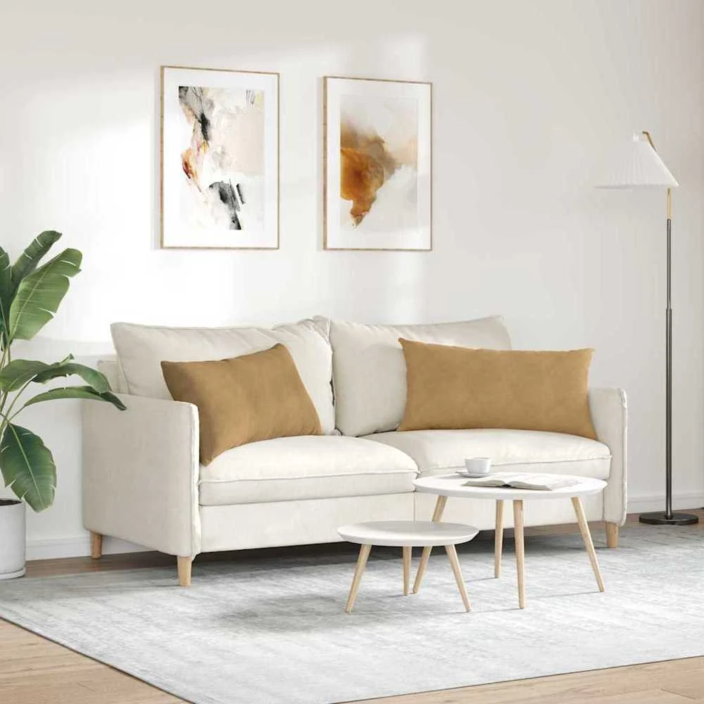 Sofa Pagalvės 2 pcs Ruda 80 x 40 cm Kordūrinis audinys
