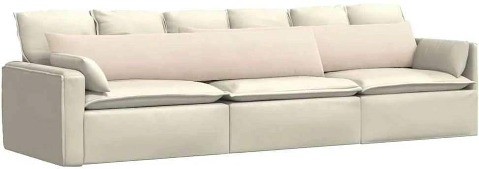 Sofa Pagalvės 2 vnt. audinys Smėlio 200 x 40 cm