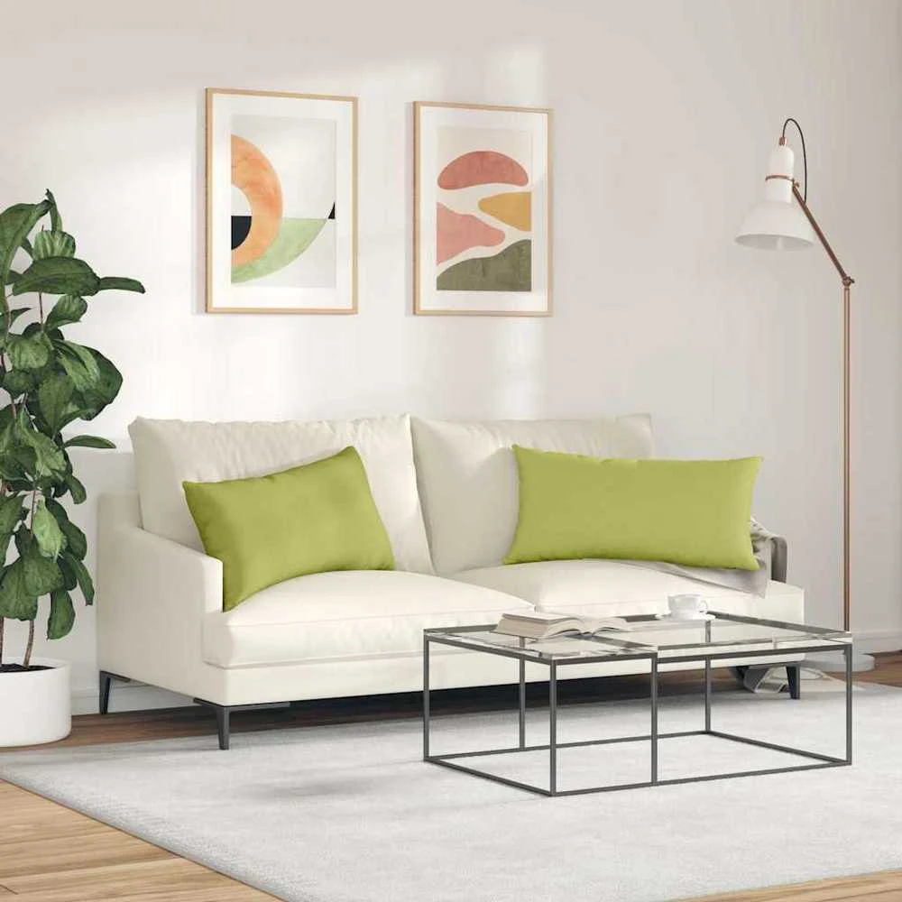 Sofa Pagalvės 2 vnt. audinys Šviesiai žalia 80 x 40 cm