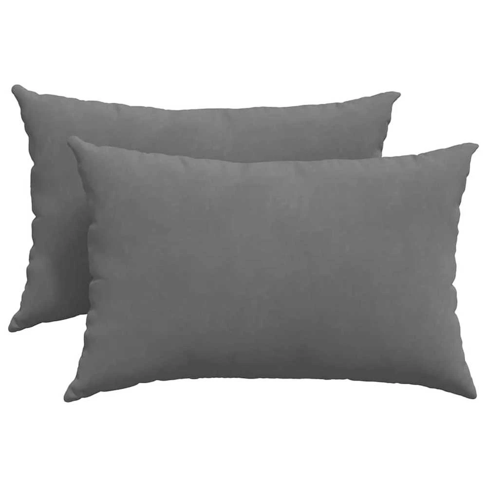 Sofa Pagalvės 2 vnt. audinys Tamsiai pilka 60 x 40 cm