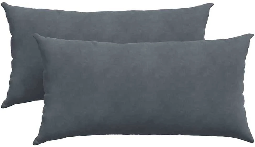 Sofa Pagalvės 2 pcs Tamsiai pilka 80 x 40 cm Kordūrinis audinys