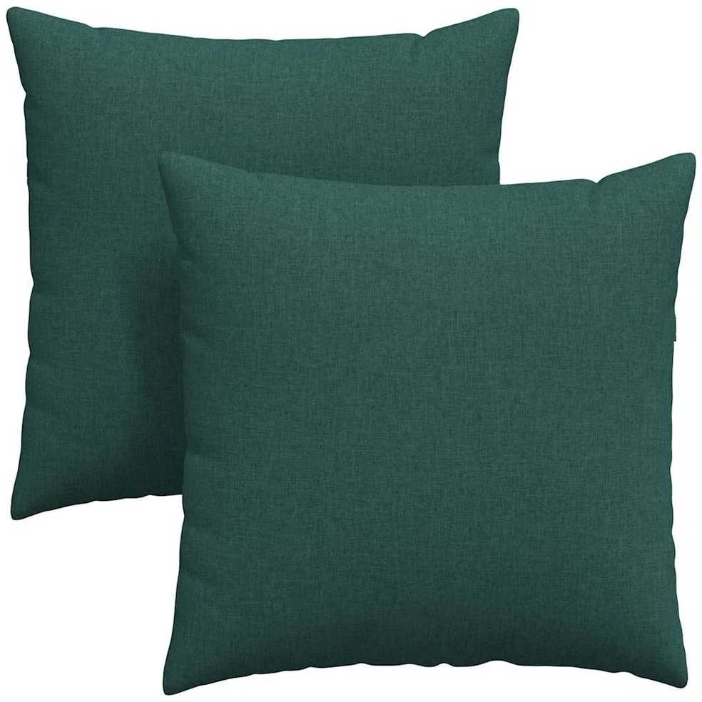 Sofa Pagalvės 2 vnt. audinys Tamsiai žalia 60 x 60 cm