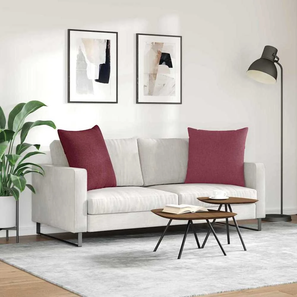 Sofa Pagalvės 2 vnt. audinys Vyno raudona 60 x 60 cm