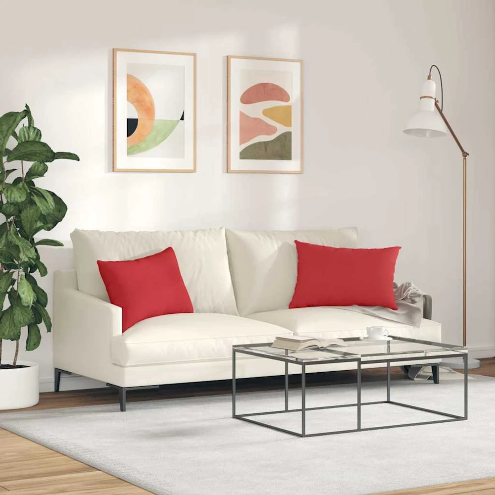 Sofa Pagalvės 2 vnt. audinys Raudona 60 x 40 cm