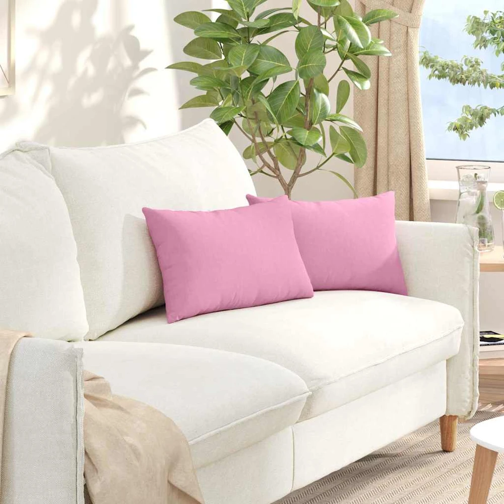 Sofa Pagalvės 2 vnt. audinys Rožinė 50 x 30 cm