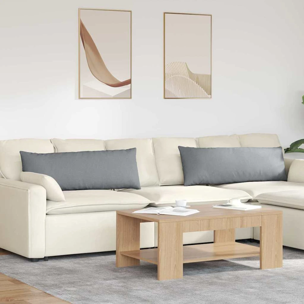 Sofa Pagalvės 2 vnt. audinys Šviesiai pilka 120 x 40 cm