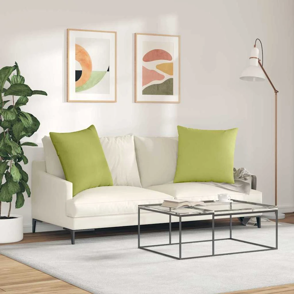 Sofa Pagalvės 2 vnt. audinys Šviesiai žalia 60 x 60 cm