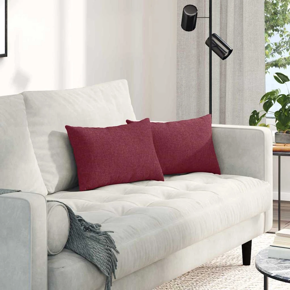 Sofa Pagalvės 2 vnt. audinys Vyno raudona 50 x 30 cm