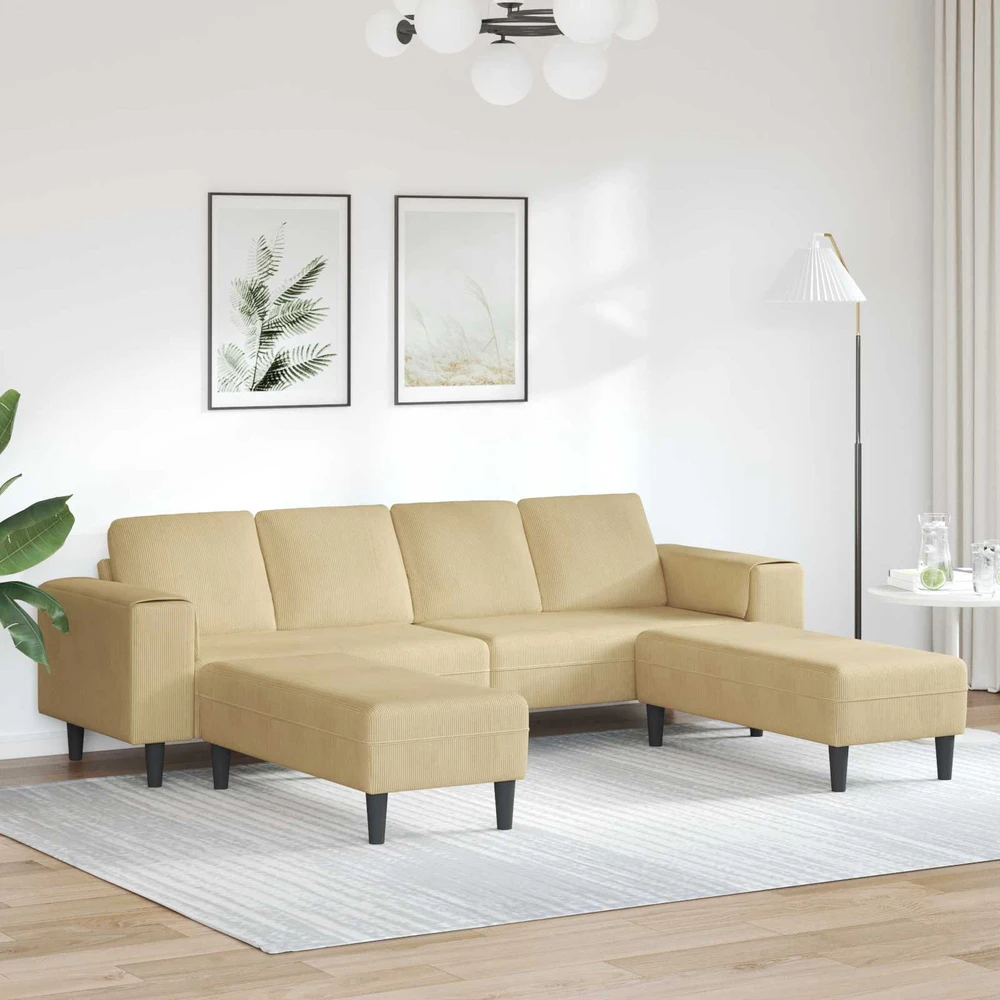Sofa Pilkai žalia 250 x 188 x 76 cm Kordūrinis audinys