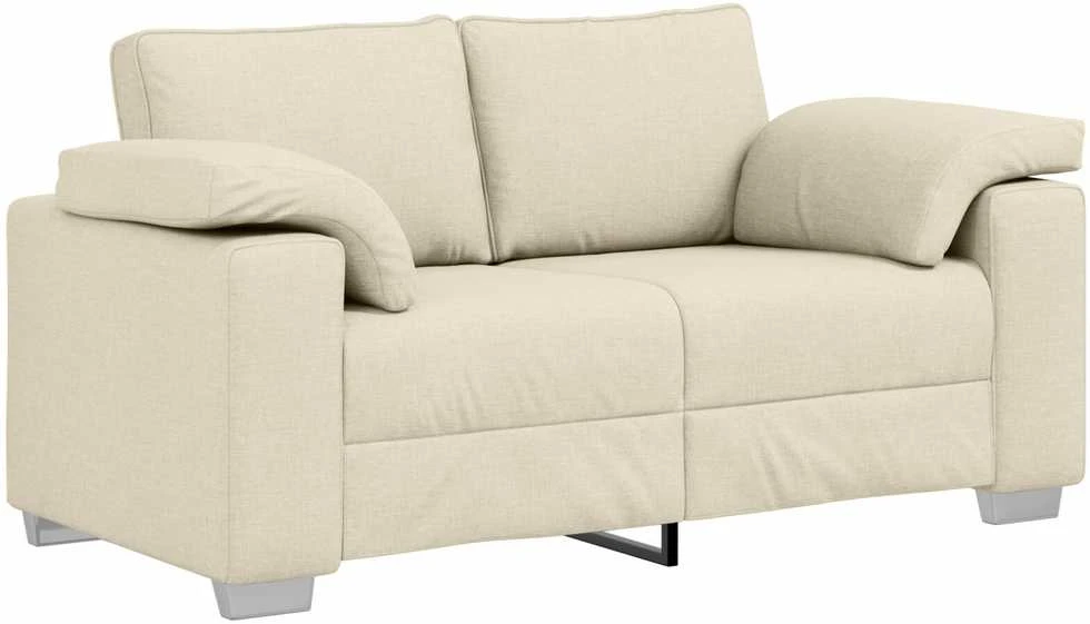Dvitaškė sofa Smėlio 160 cm Lino mišinio audinys