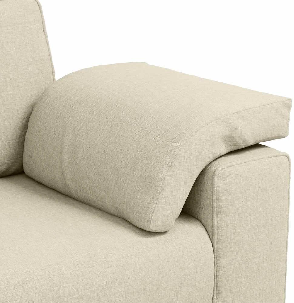 Dvitaškė sofa Smėlio 160 cm Lino mišinio audinys
